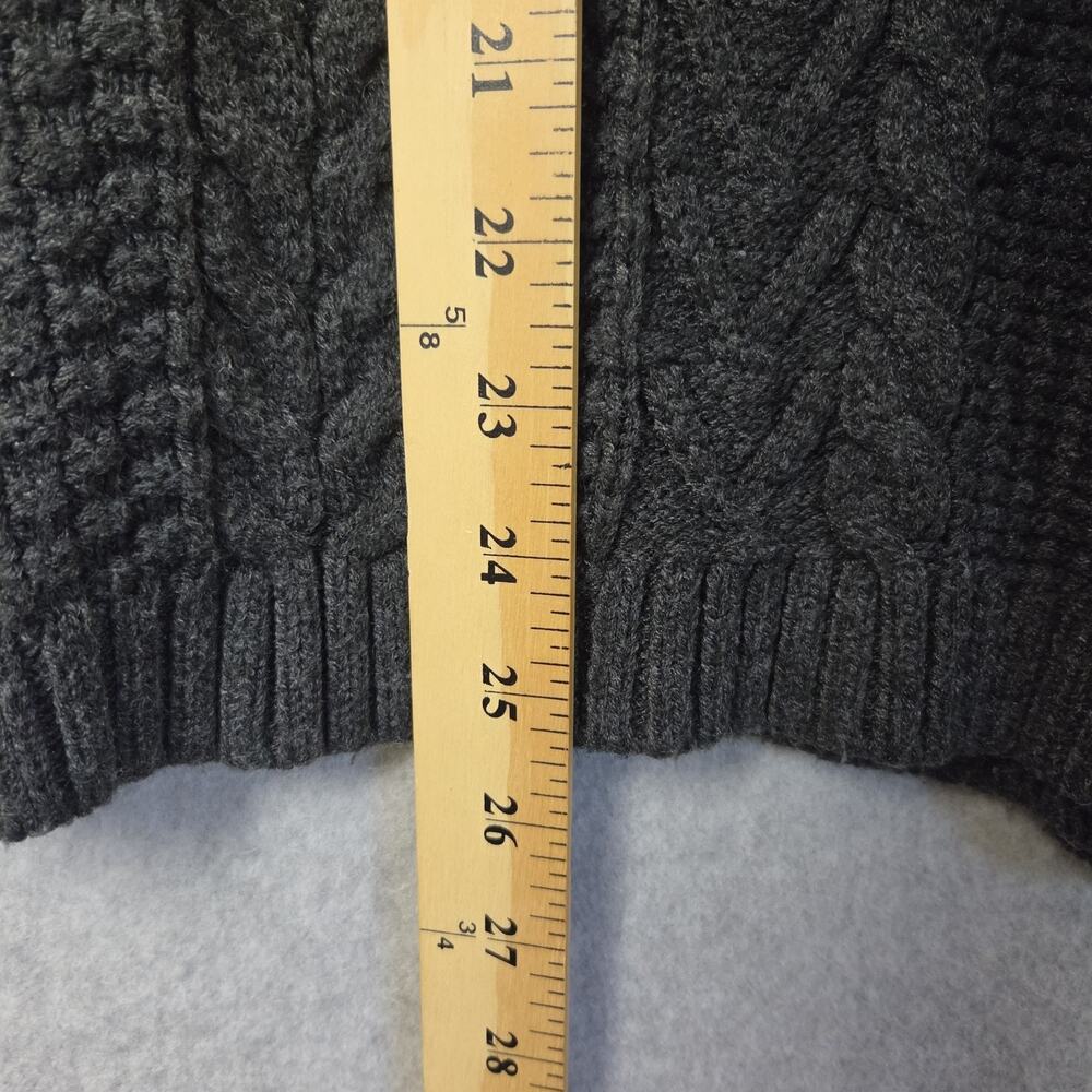 Karen Hart Charcoal Gray Cable Knit LS Drop Shoulder Sweater Women's Large - Picture 8 of 12